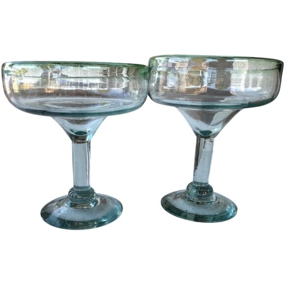 Set of 2 Clear Margarita Drinking Glasses 9/10 oz. Capacity 5.5" Tall-READ - Picture 1 of 13